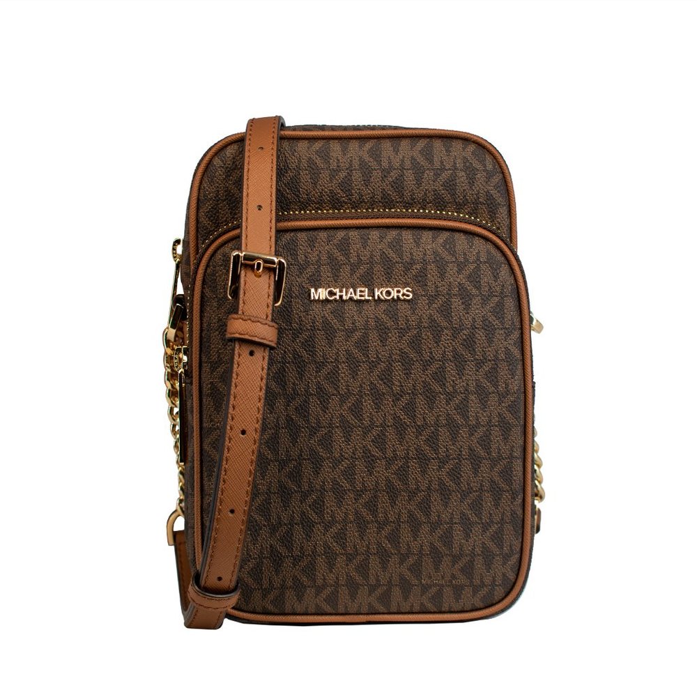 Michael Kors Jet MK Set Travel Signature Crossbody Handbag - Brown, Medium